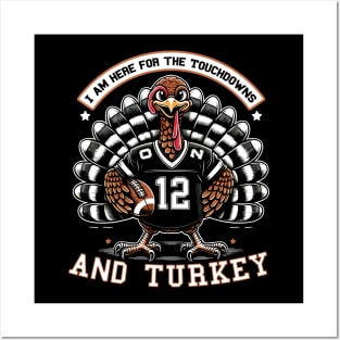 Quirky Thanksgiving Touchdown Turkey Posters and Art